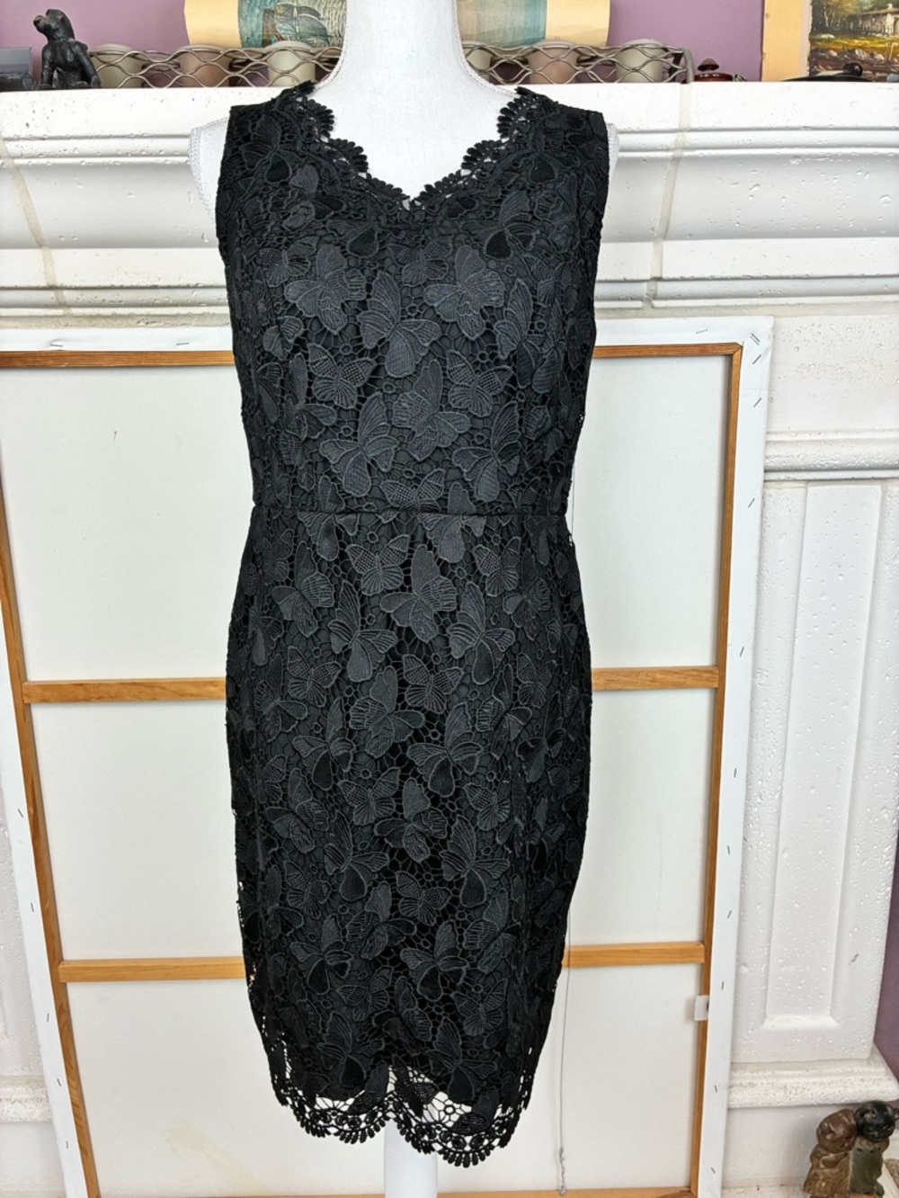 Talbots RSVP NWT Audrey black butterfly lace formal sexy dress